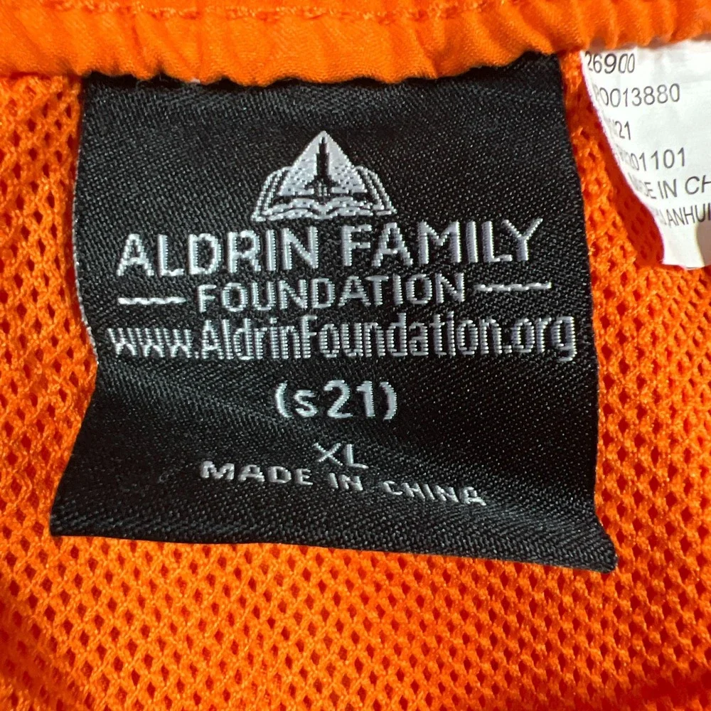 Aldrin Family Foundation Nasa Board Shorts Men XL Orange Mesh Quick Dry Swimwear